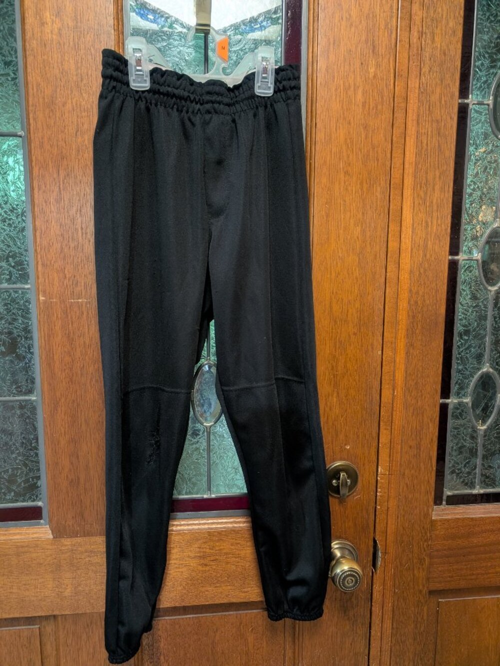 Boys black baseball pants, size S & M; Qty 2